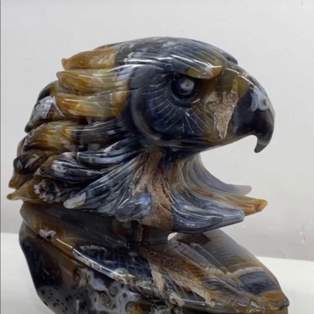 Druzy Agate Eagle Carving - ONE OF A KIND!!